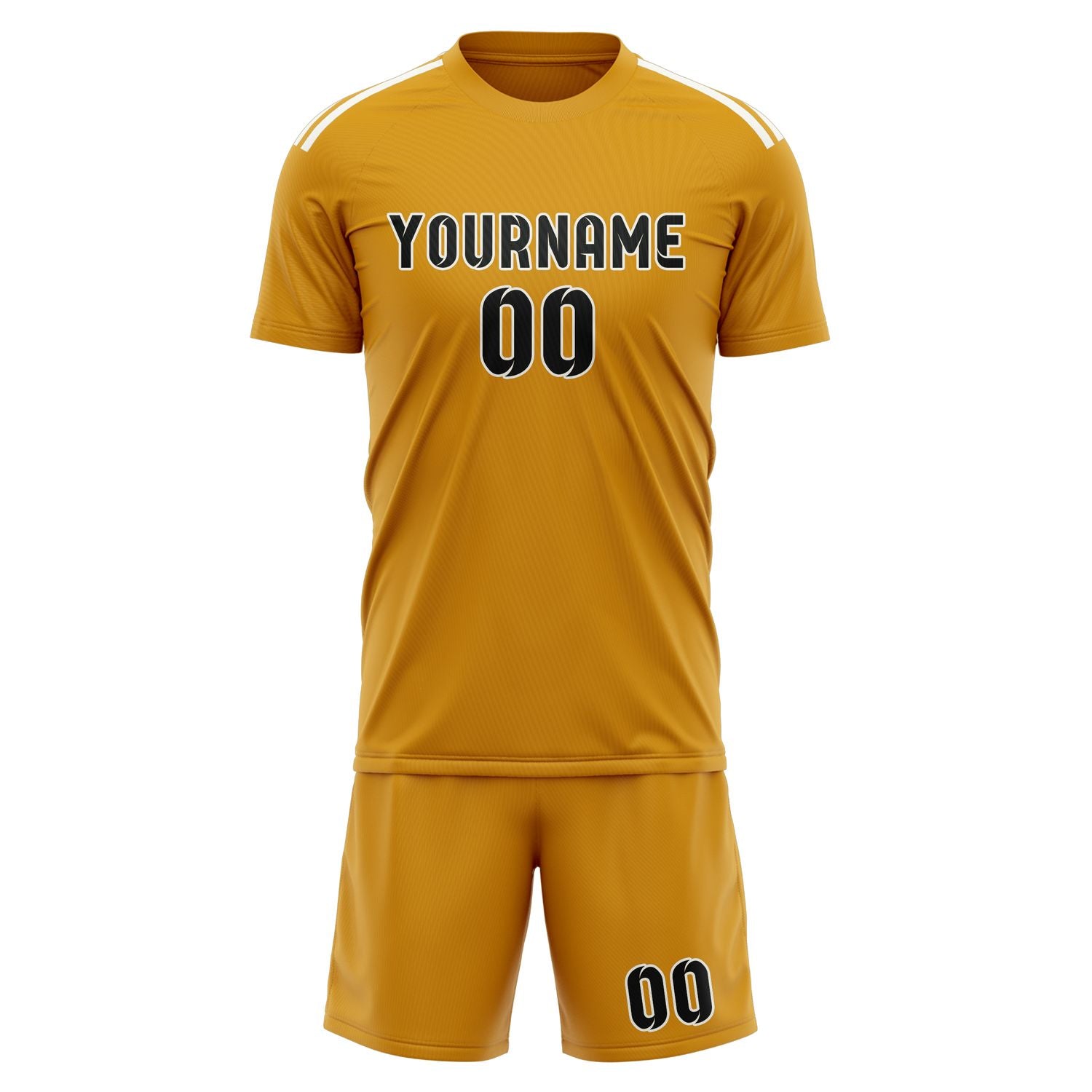 Custom Yellow Black Soccer Set