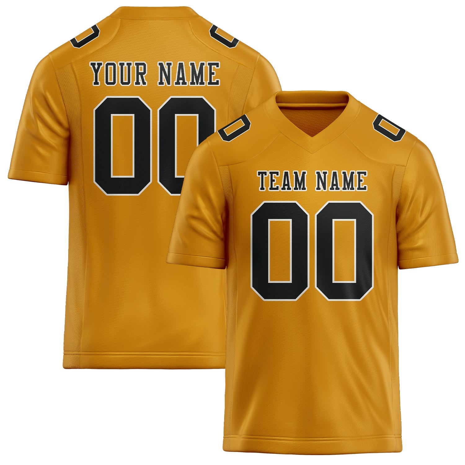 Custom Yellow Black Football Jersey