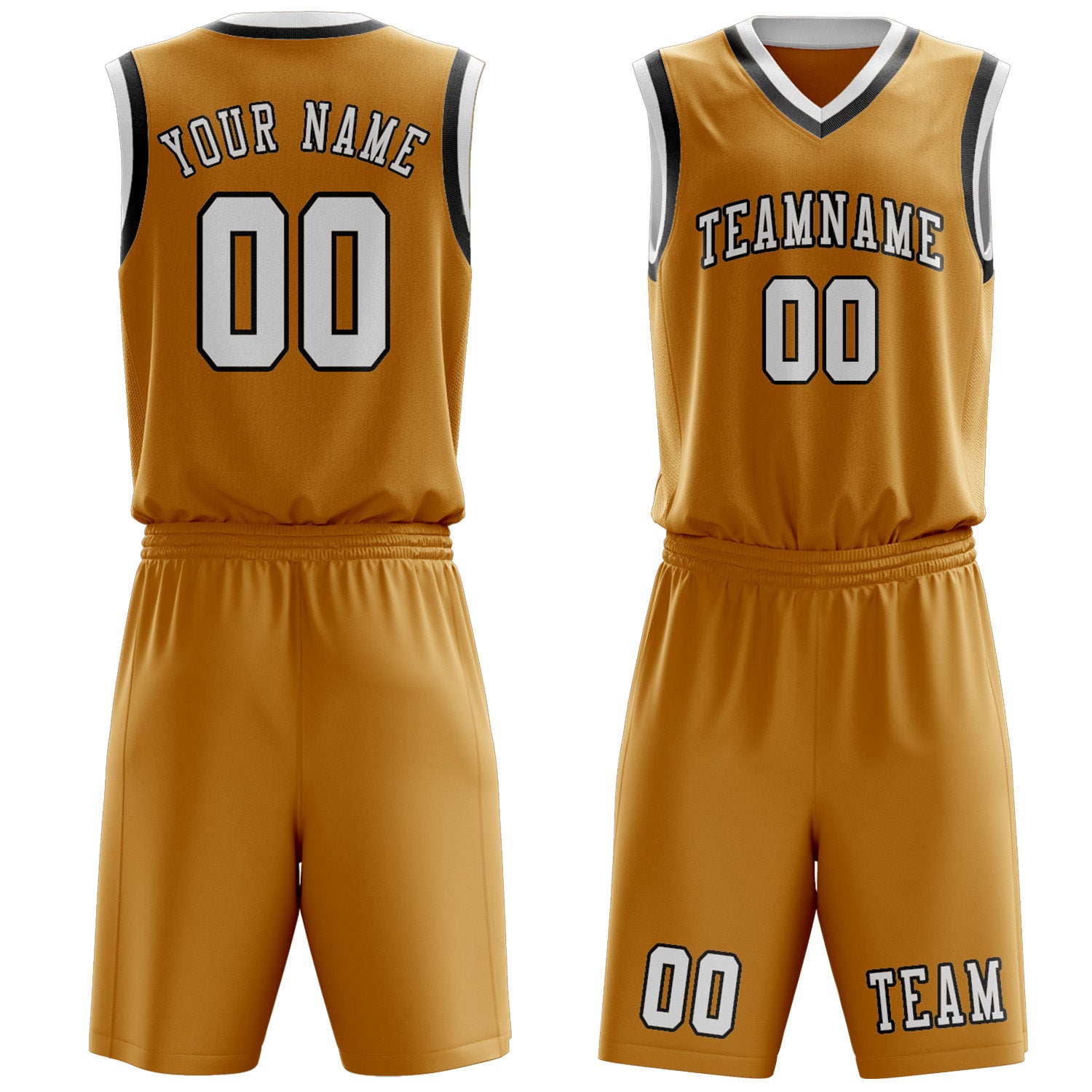 Custom Yellow White Basketball Set