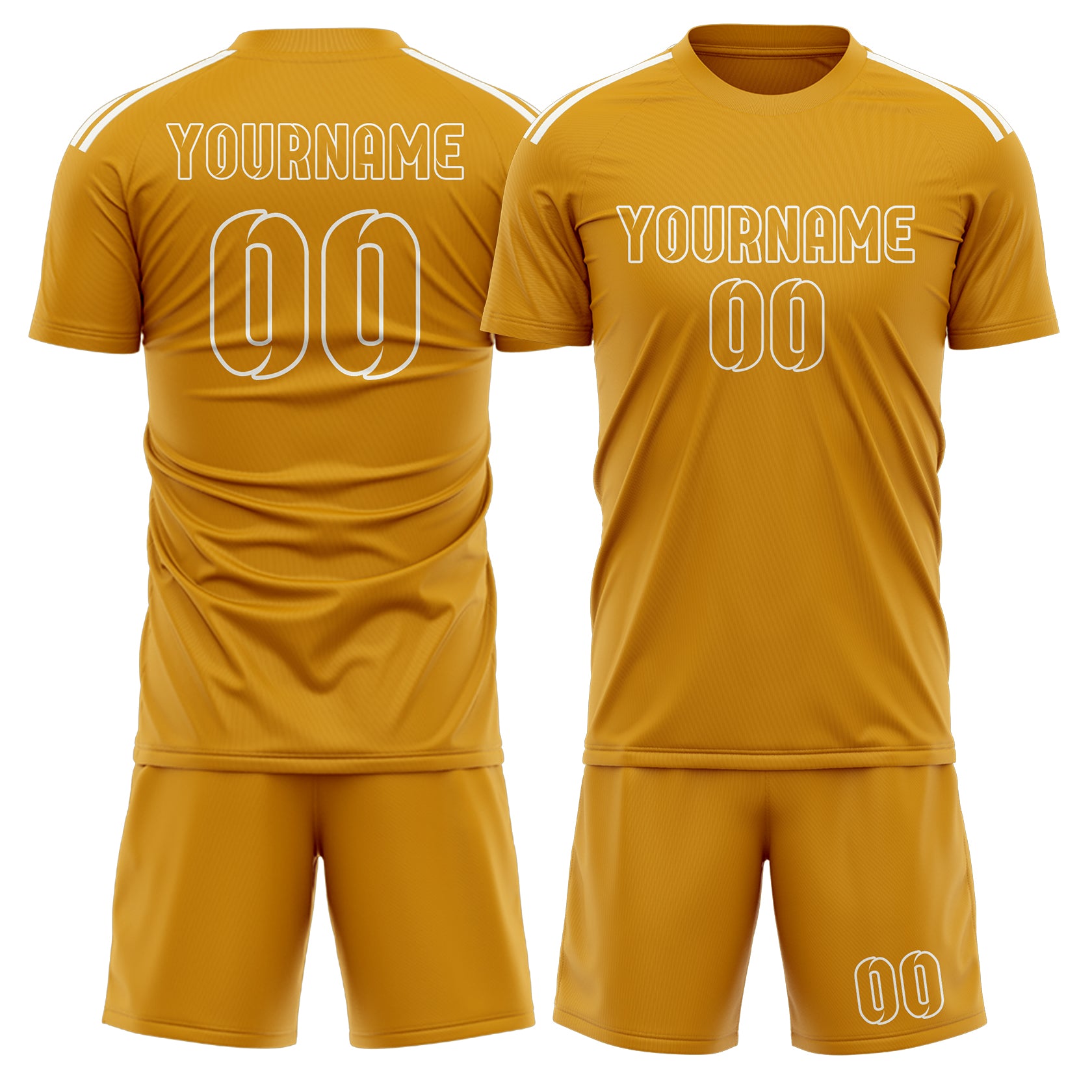Custom Yellow Yellow Soccer Set