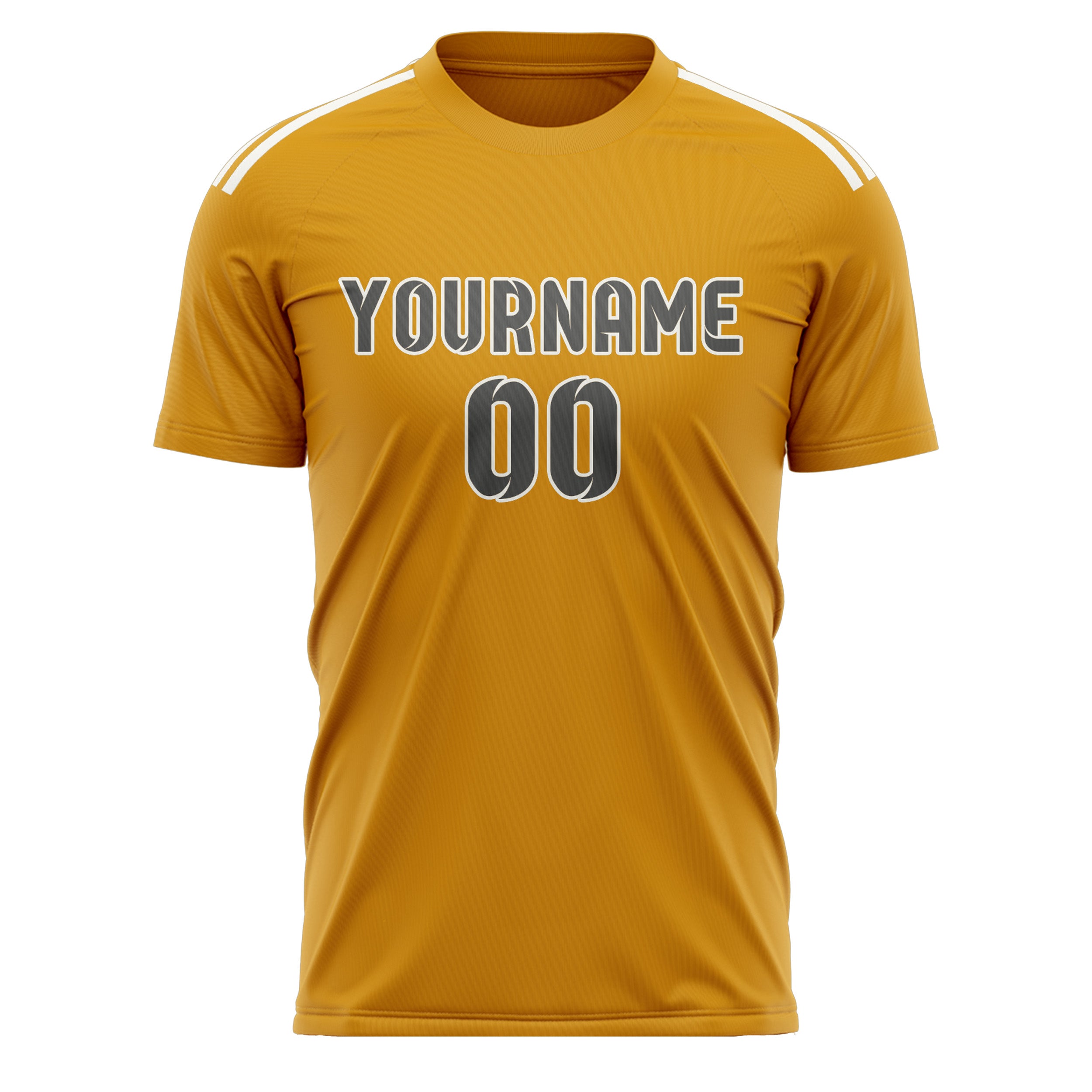 Custom Yellow Dark Grey Soccer Jersey