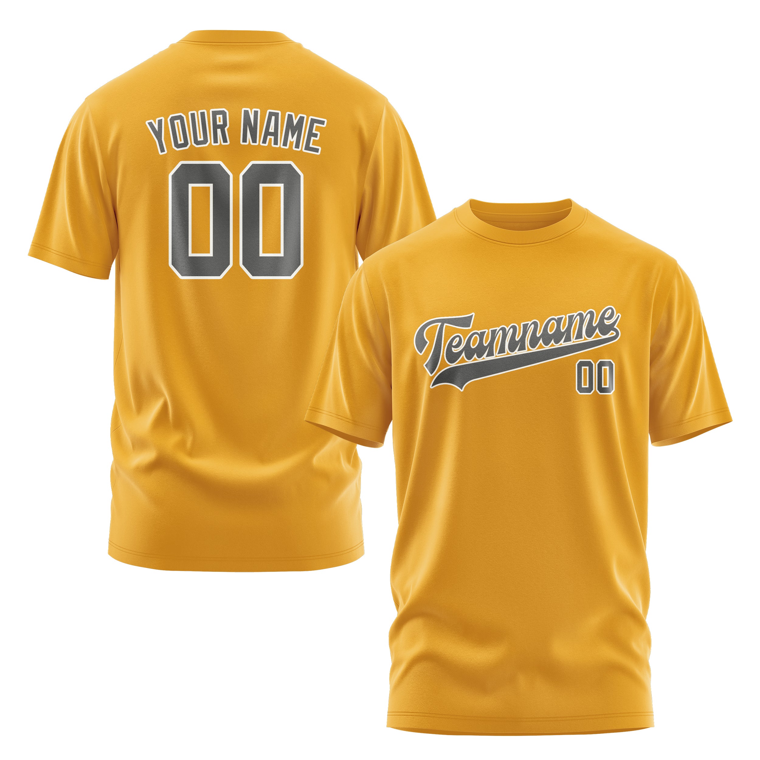 Custom Yellow Dark Grey T-Shirt