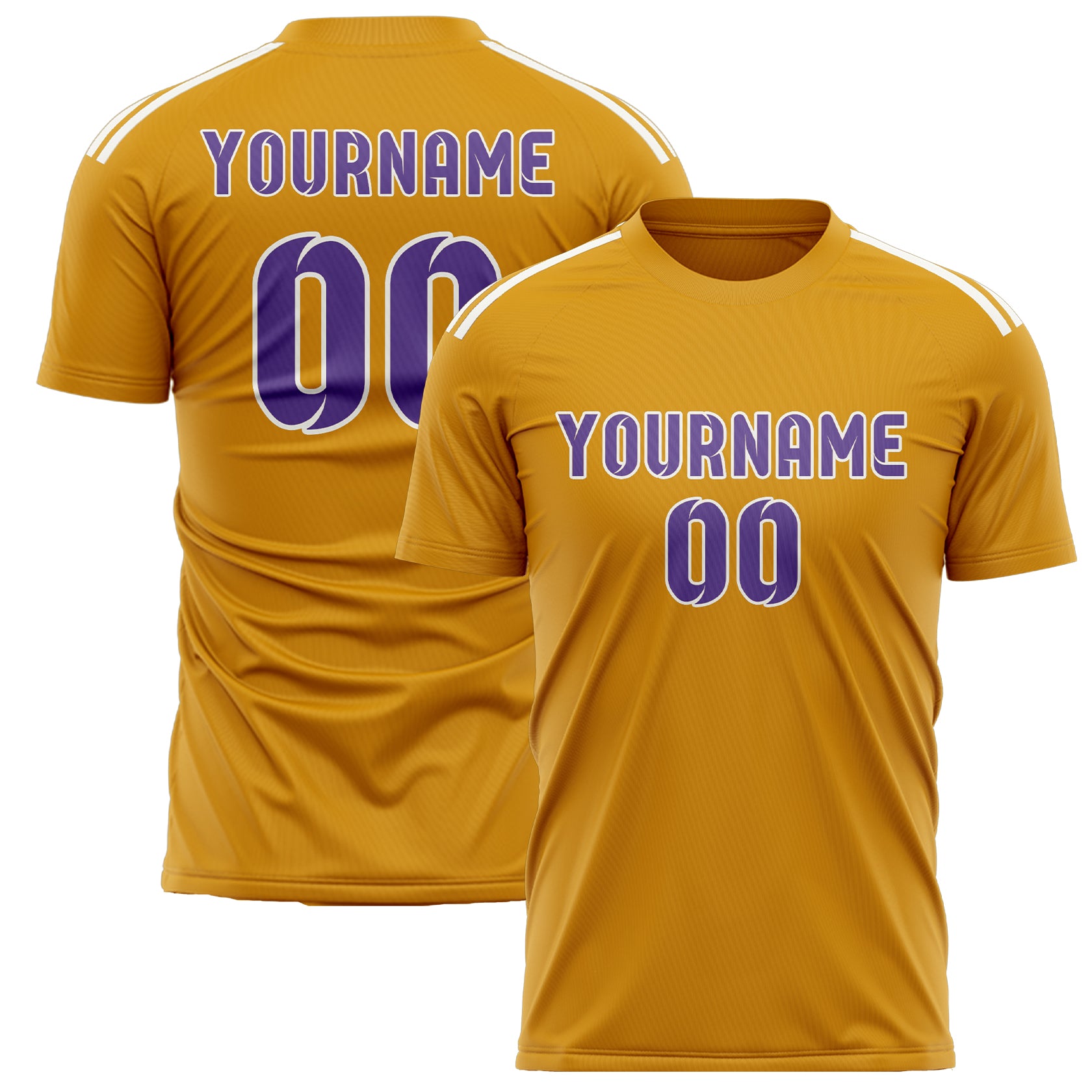 Custom Yellow Light Purple Soccer Jersey