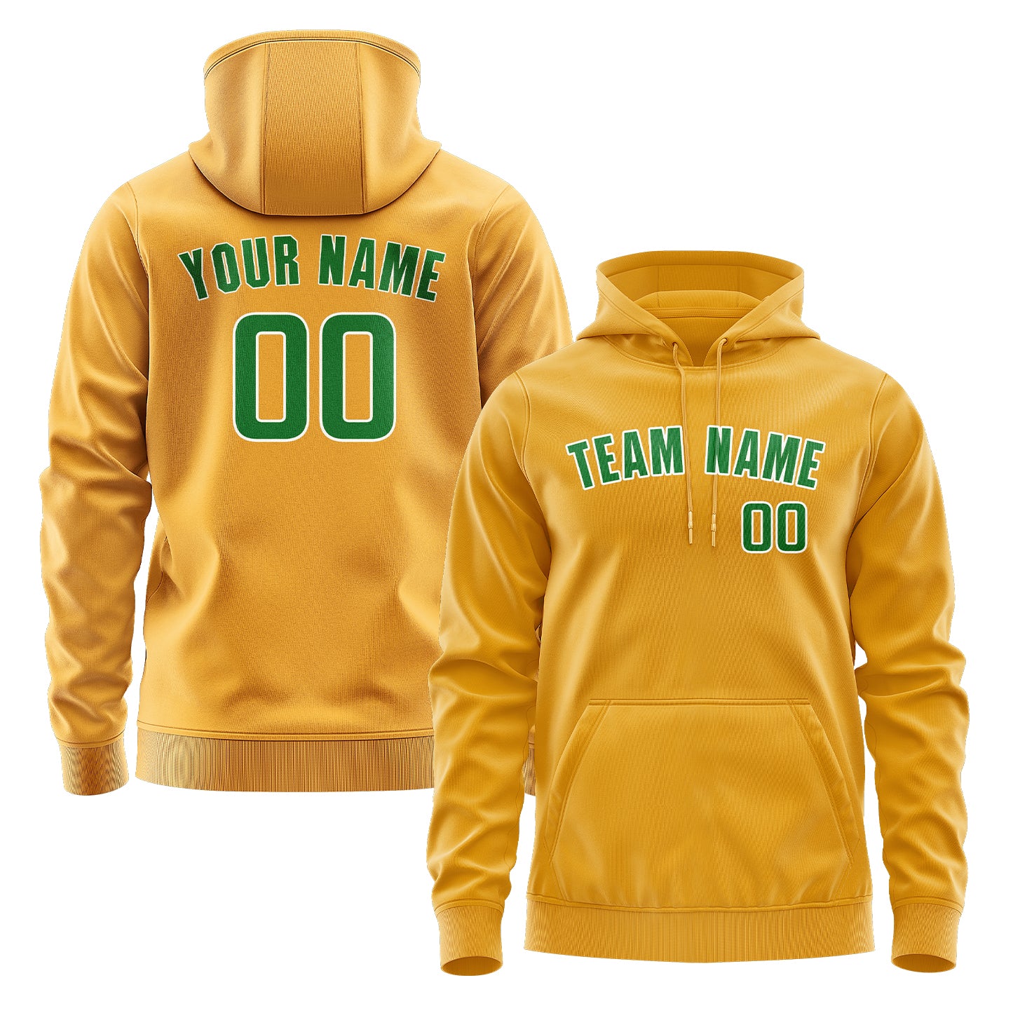Custom Yellow Emerald Green Hoodie