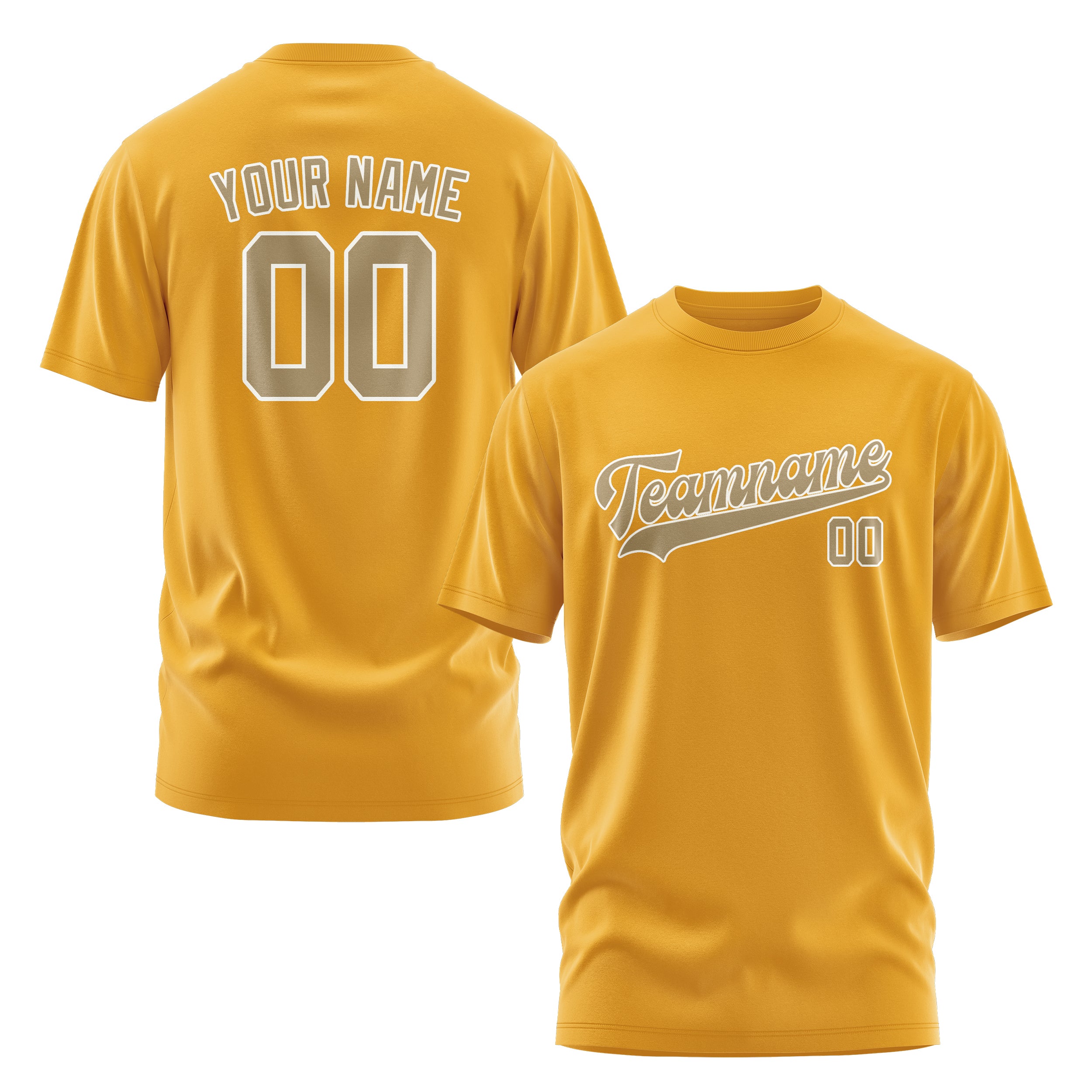 Custom Yellow Light Khaki T-Shirt