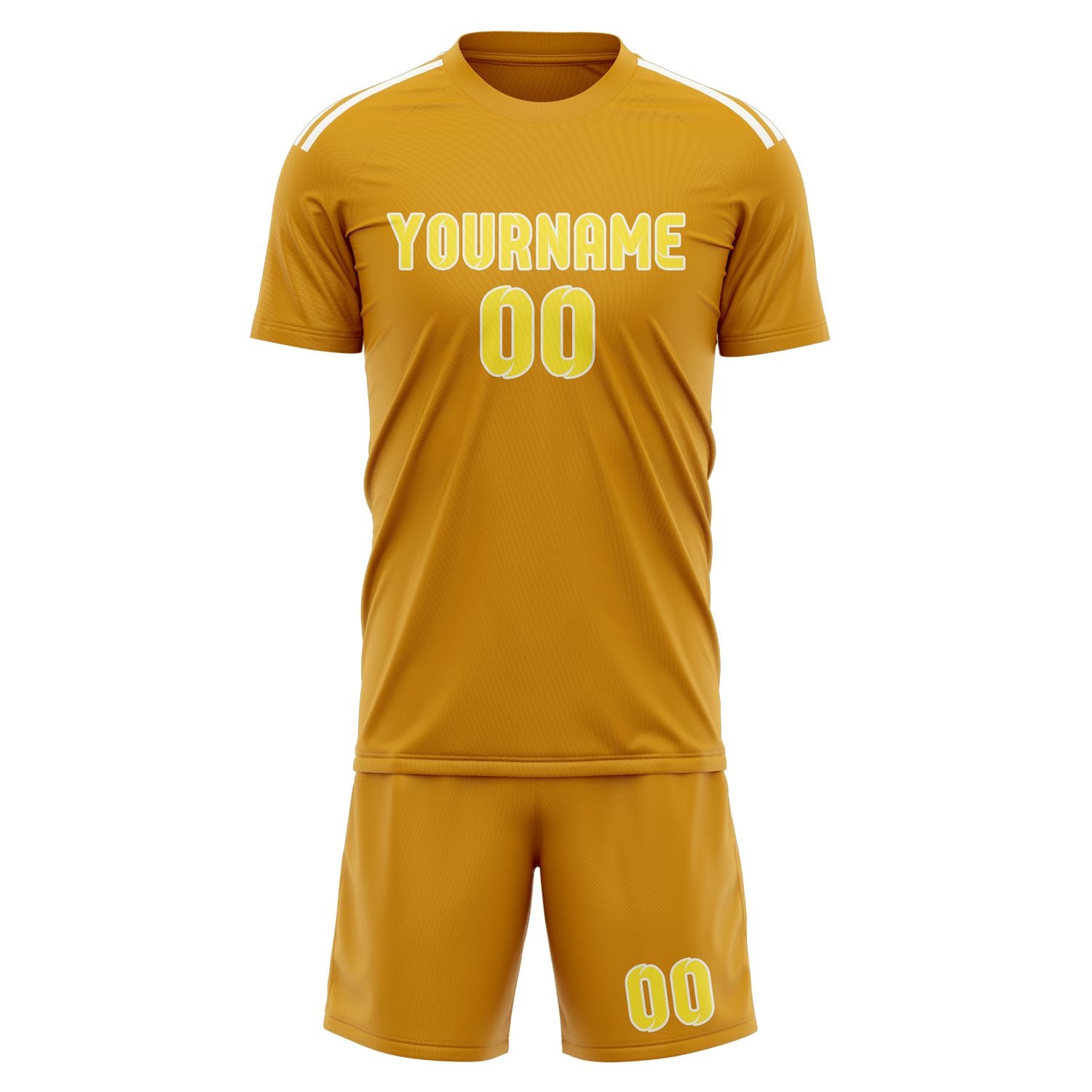 Custom Yellow Light Yellow Soccer Set