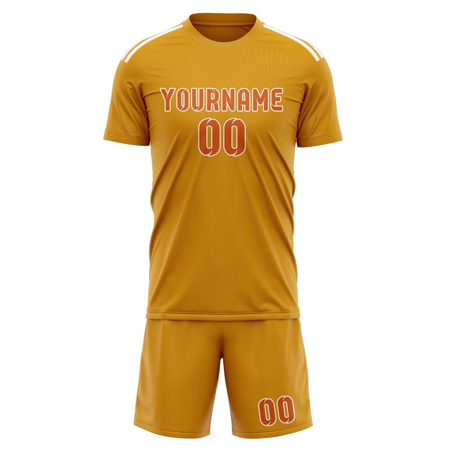 Custom Yellow Orange Soccer Set