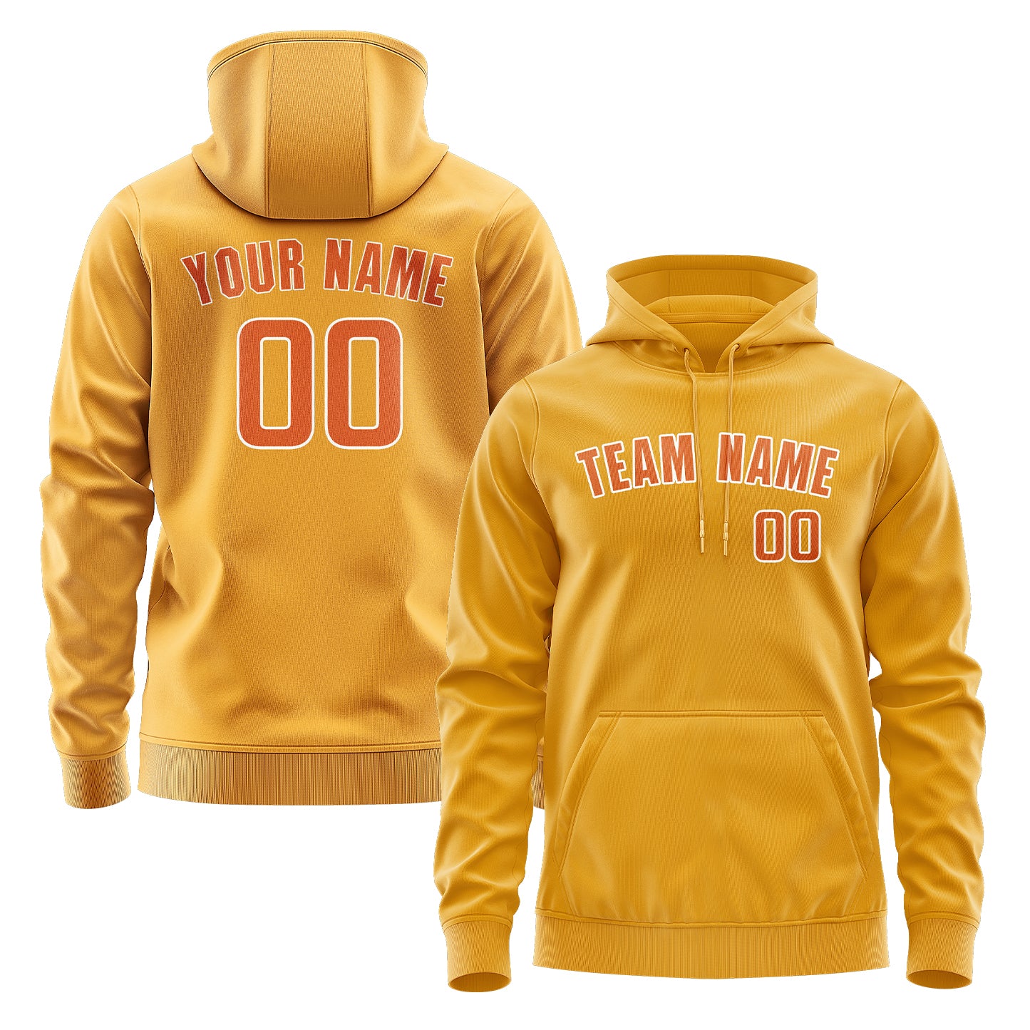 Custom Yellow Orange Hoodie