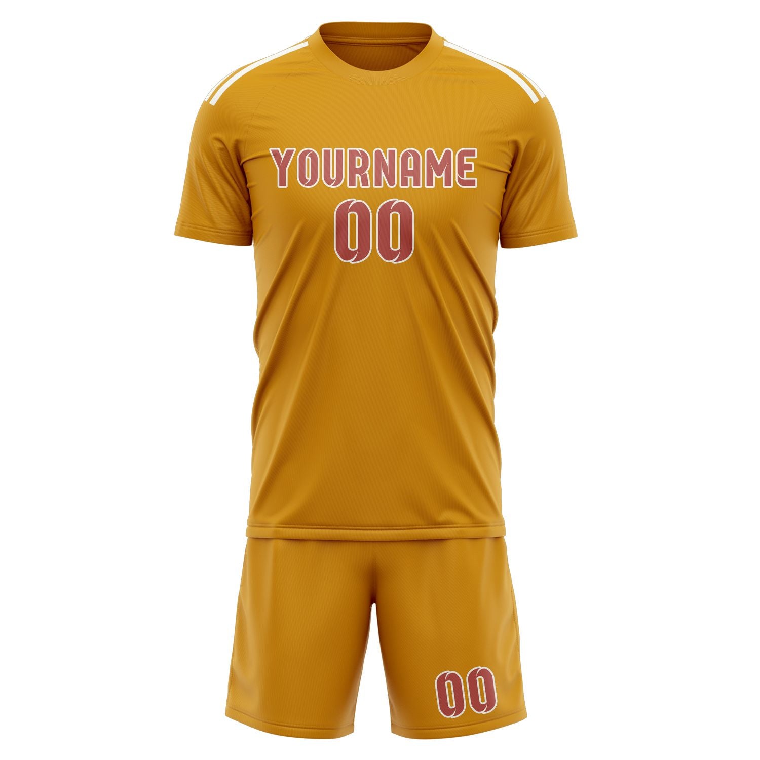 Custom Yellow Copper Rose Soccer Set