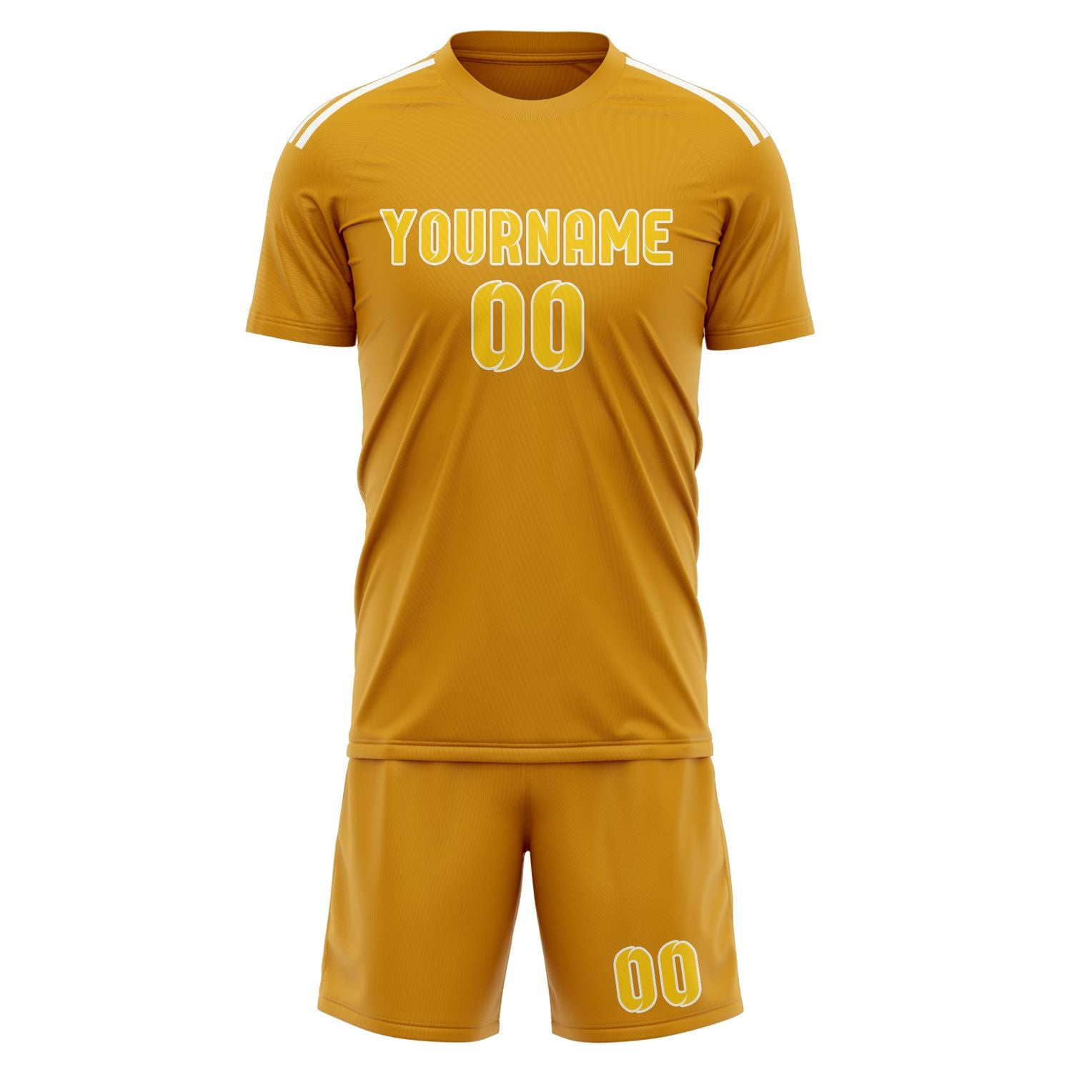 Custom Yellow Gold Soccer Set