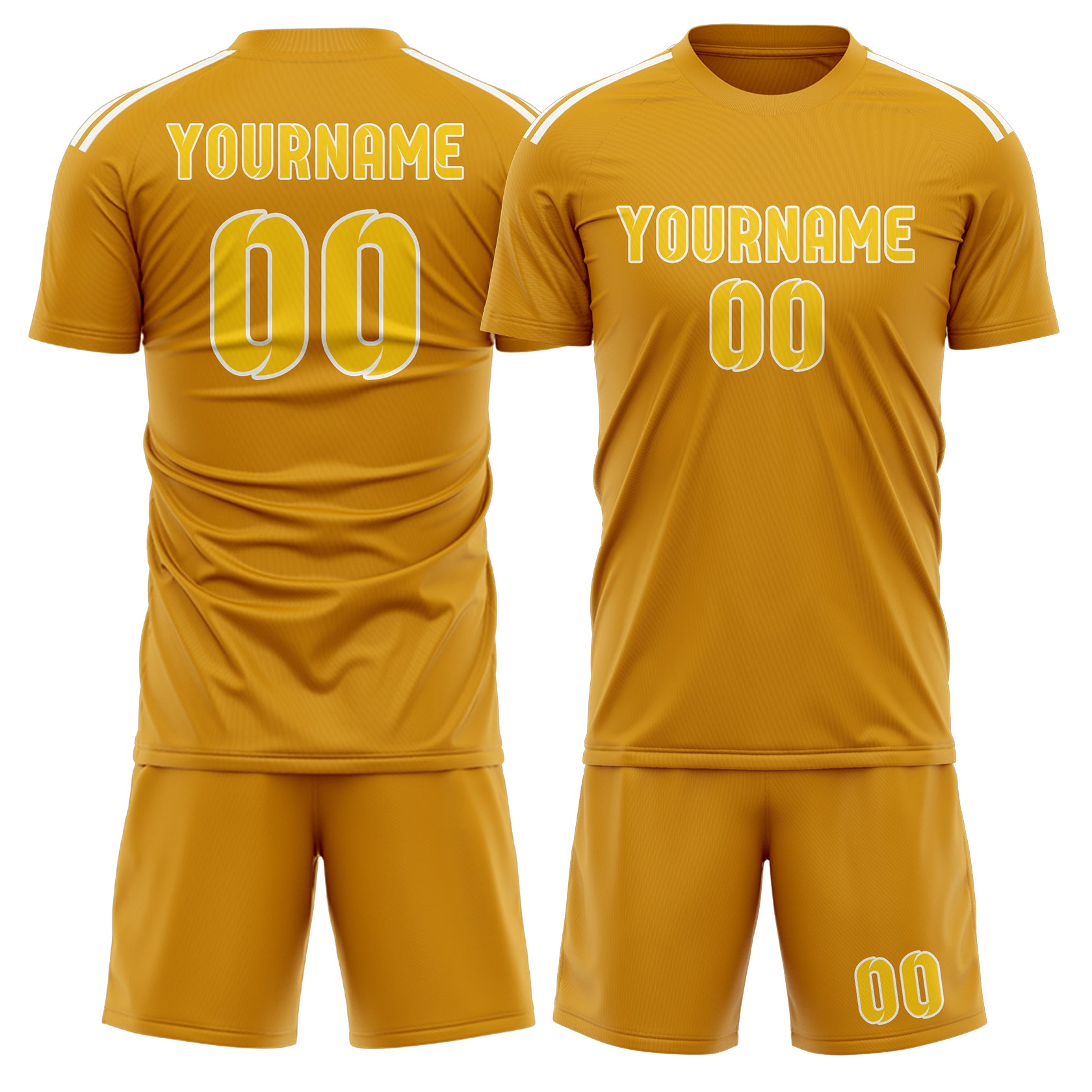 Custom Yellow Gold Soccer Set