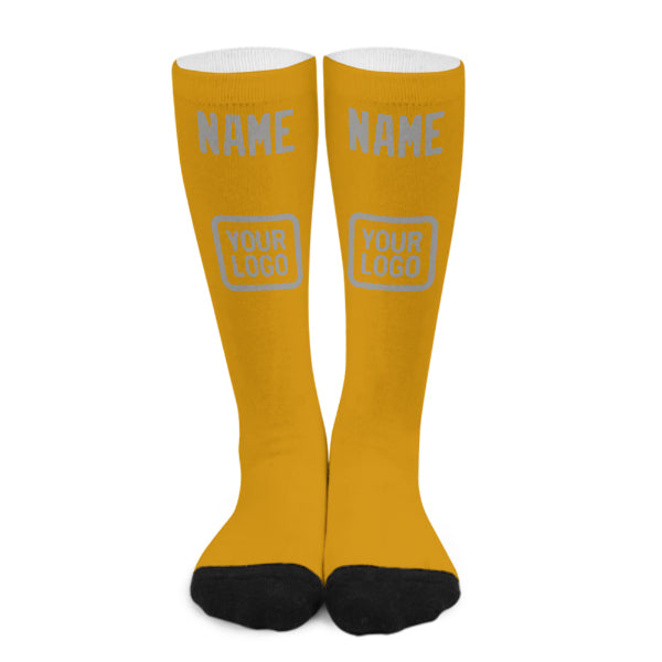 Custom Yellow Gray Knee-High Sock