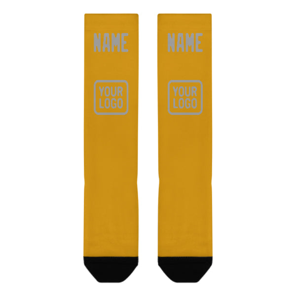 Custom Yellow Gray Knee-High Sock