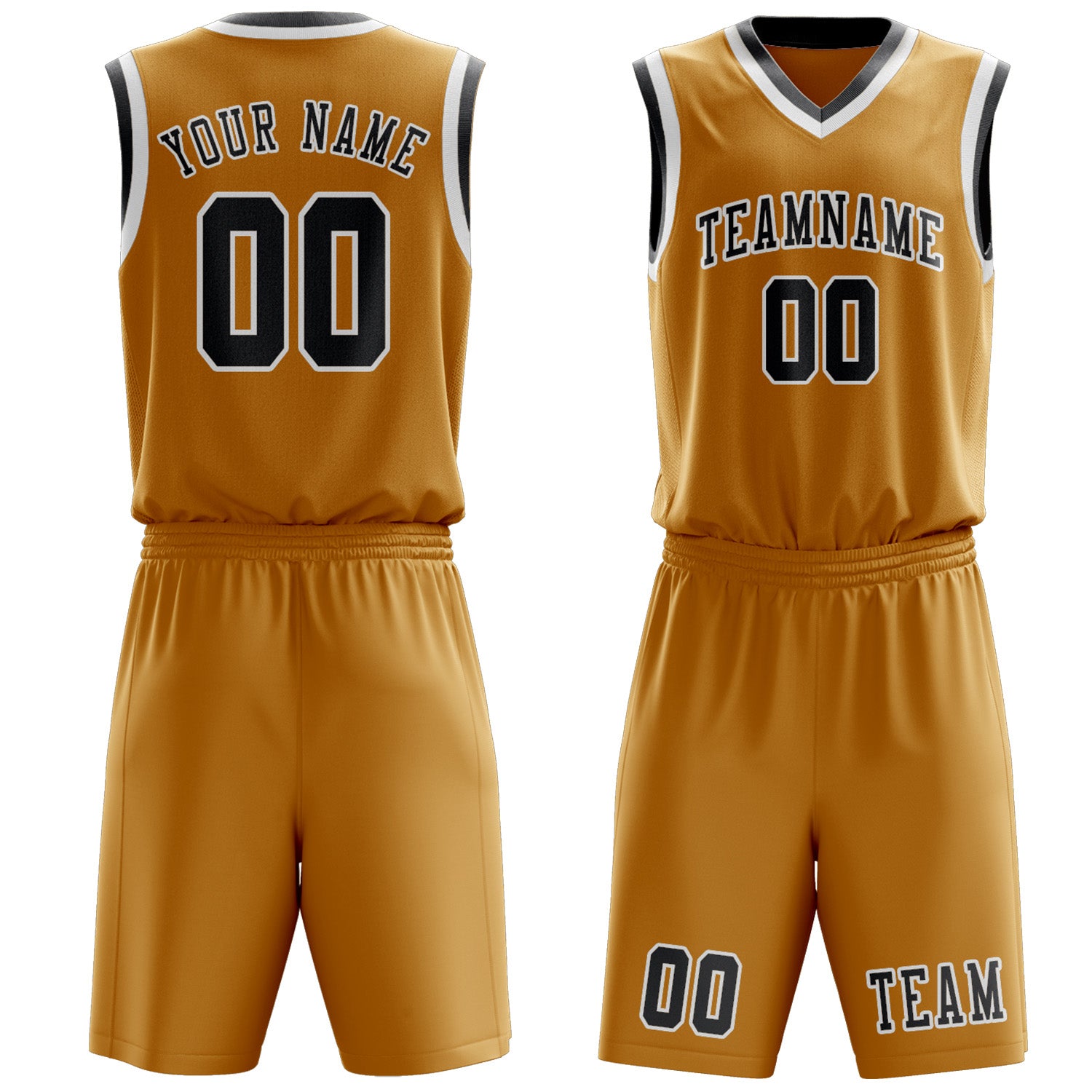 Custom Yellow Dark Grey Basketball Set