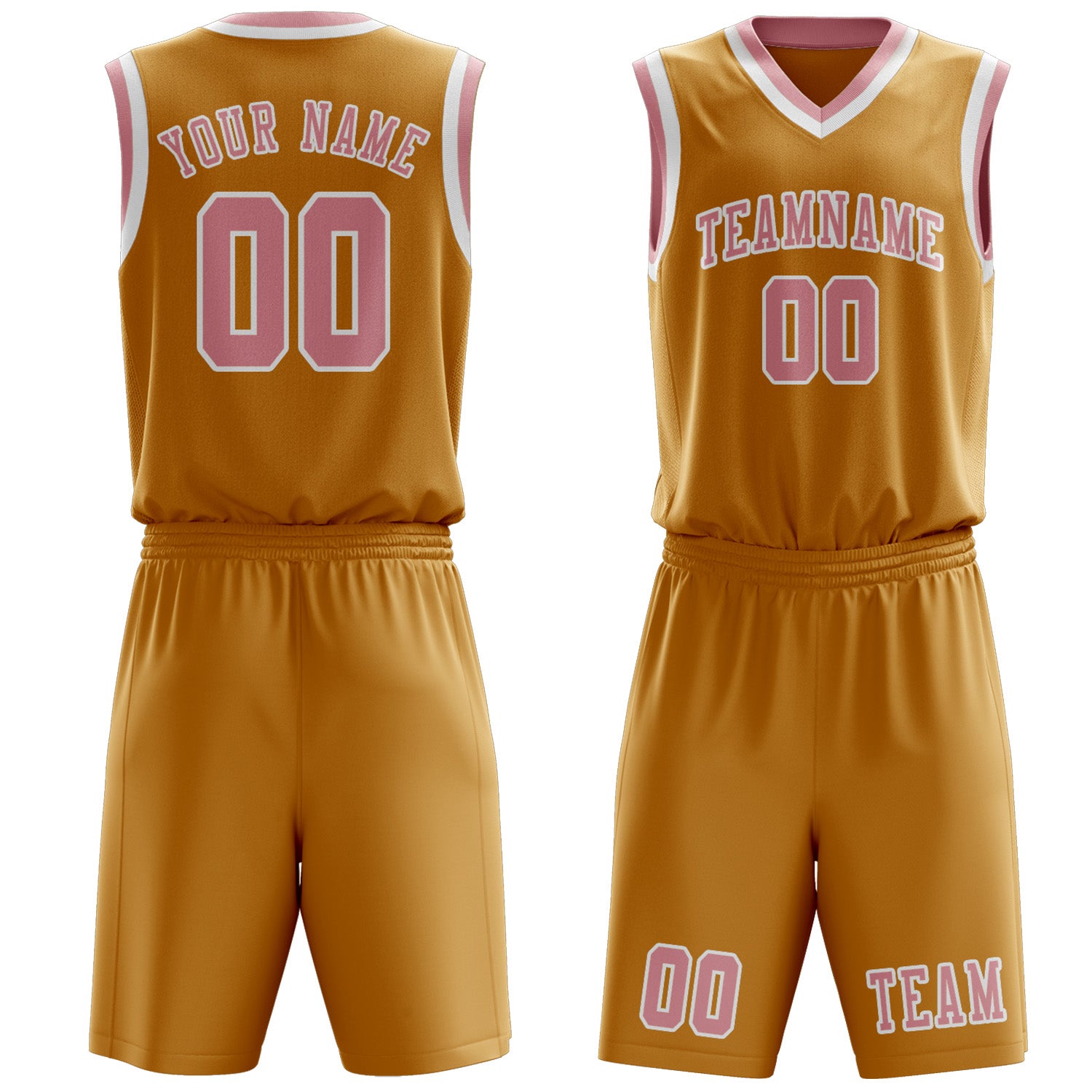 Custom Yellow Light Pink Basketball Set