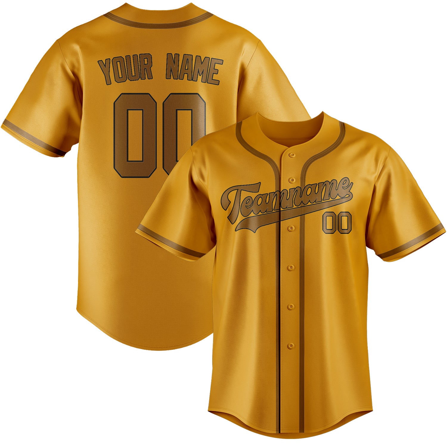 Custom Yellow Khaki Baseball Jersey