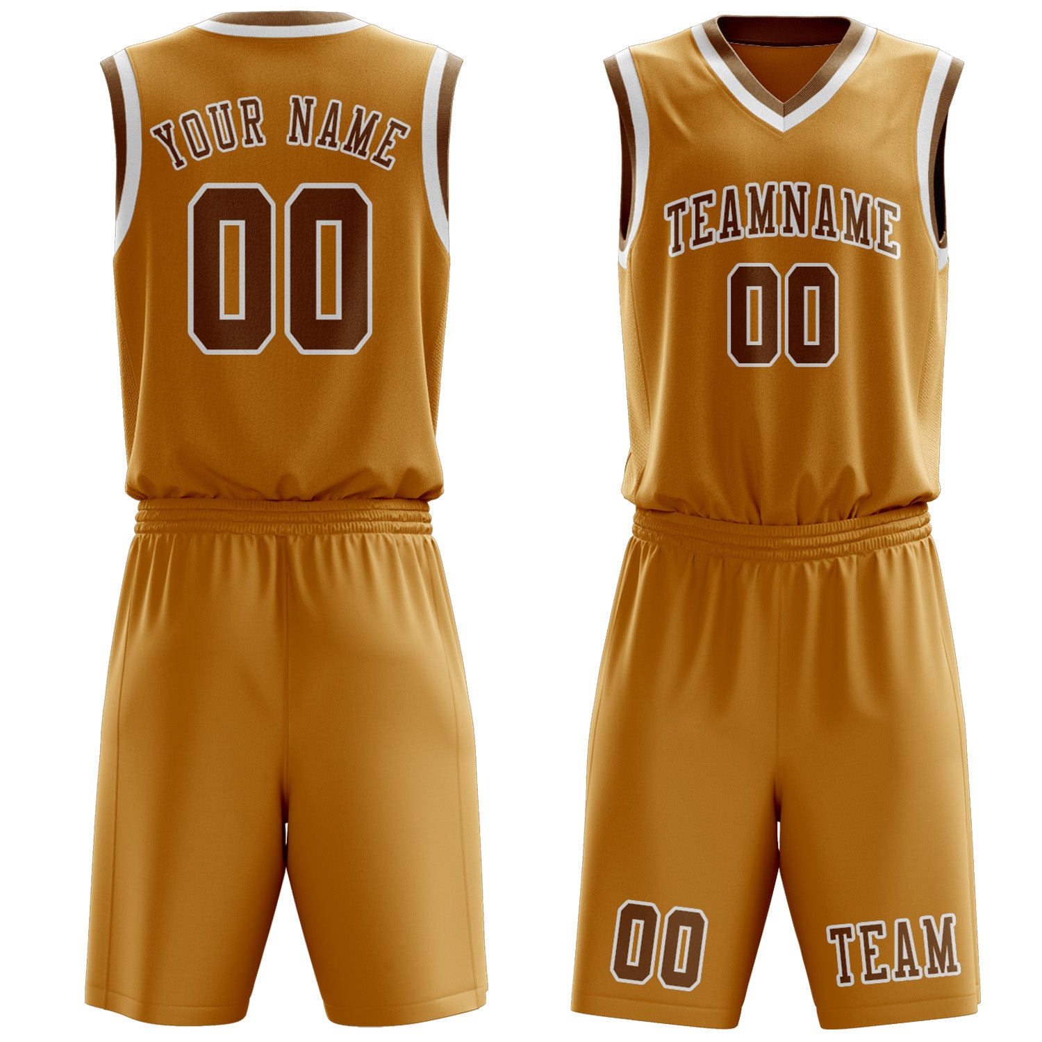 Custom Yellow Khaki Basketball Set