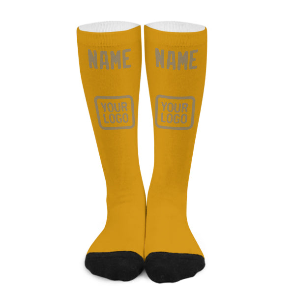 Custom Yellow Light Khaki Knee-High Sock
