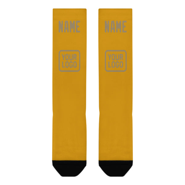 Custom Yellow Light Khaki Knee-High Sock