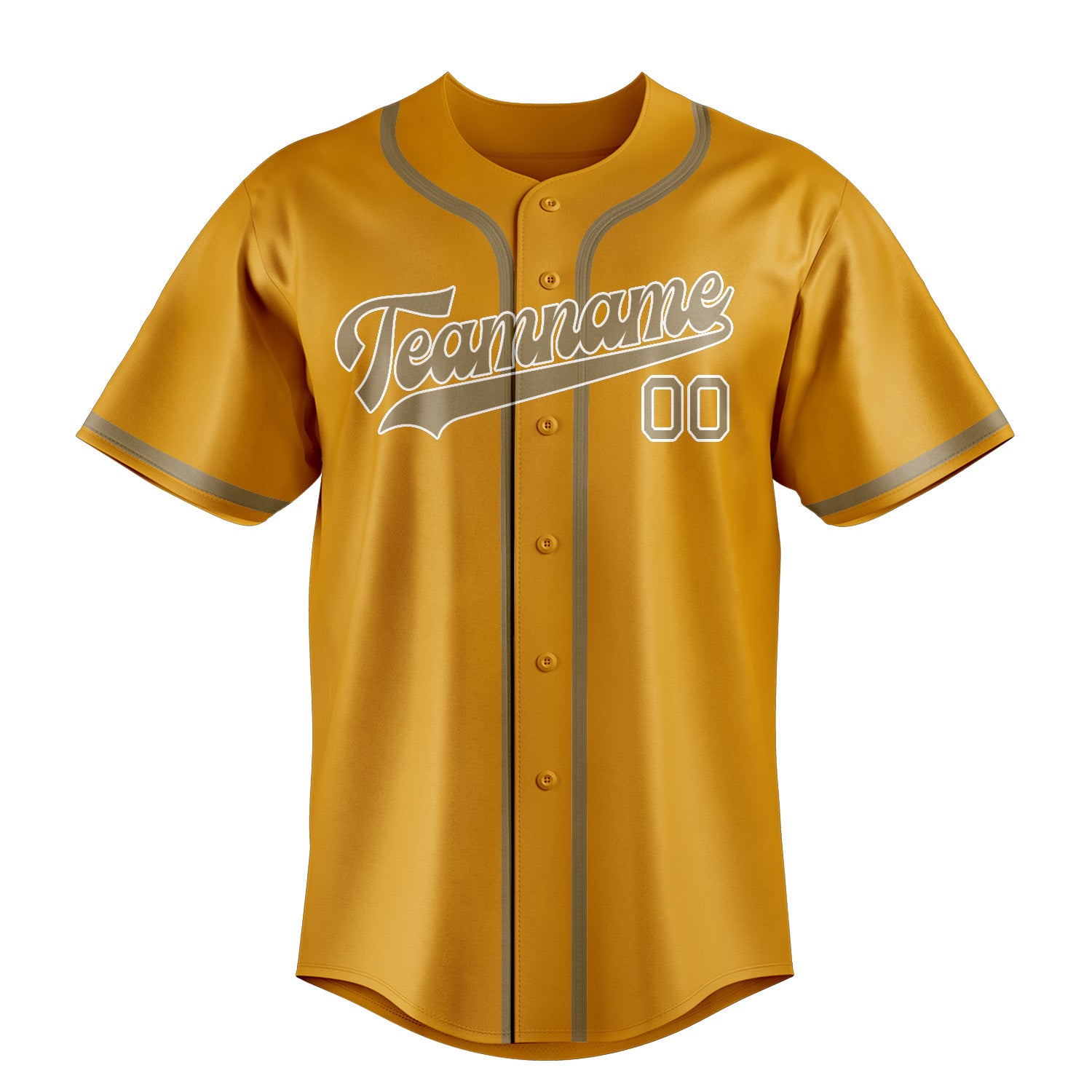 Custom Yellow Light Khaki Baseball Jersey