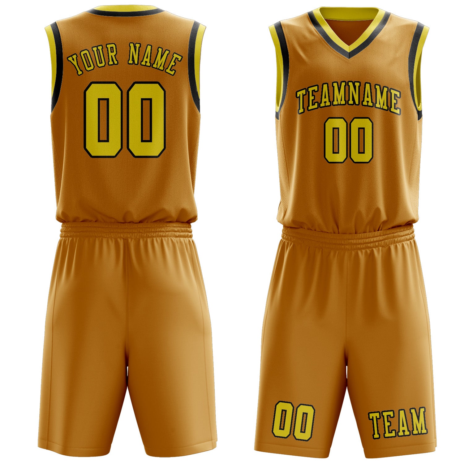 Custom Yellow Light Yellow Basketball Set