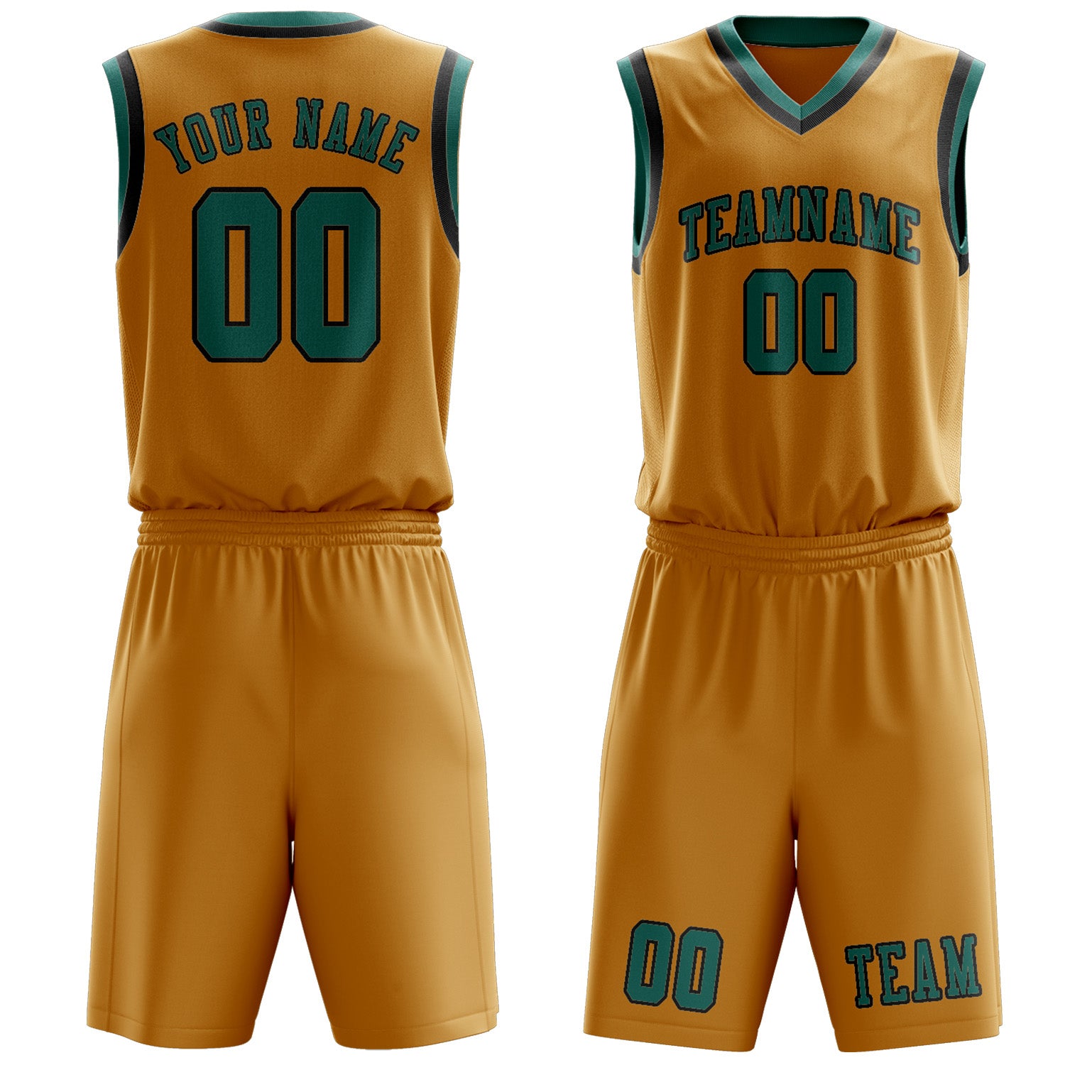 Custom Yellow Blue Green Basketball Set