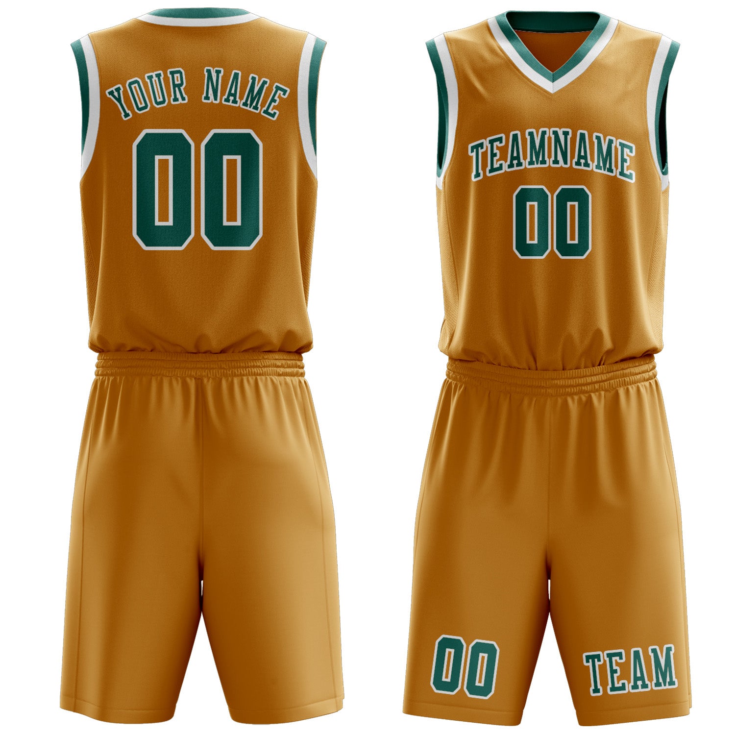 Custom Yellow Blue Green Basketball Set