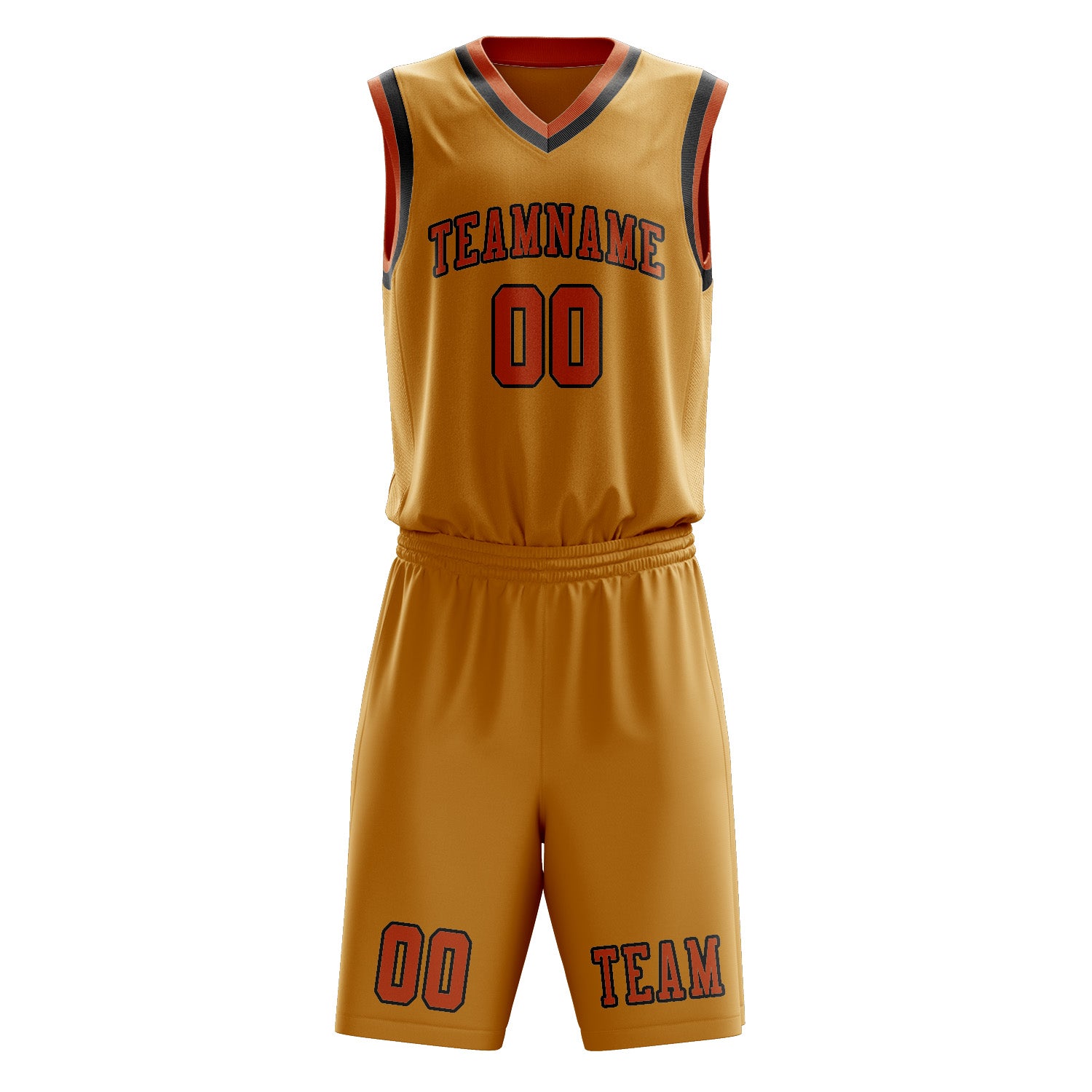 Custom Yellow Orange Basketball Set