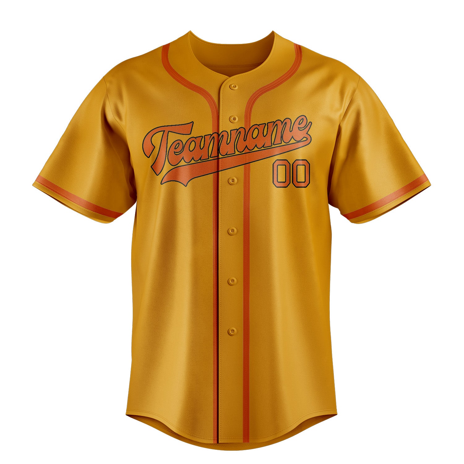 Custom Yellow Orange Baseball Jersey