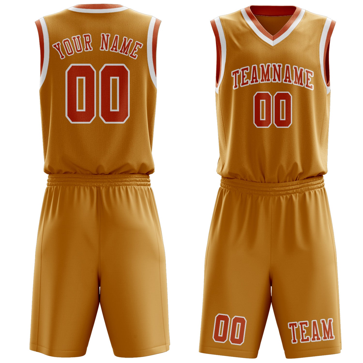 Custom Yellow Orange Basketball Set