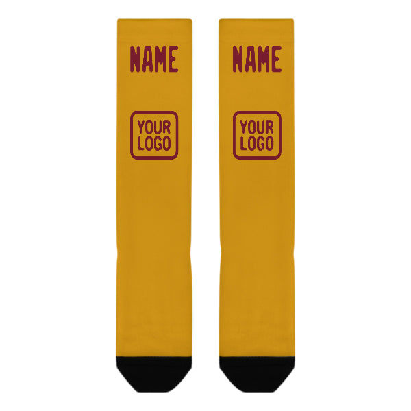 Custom Yellow Crimson Red Knee-High Sock