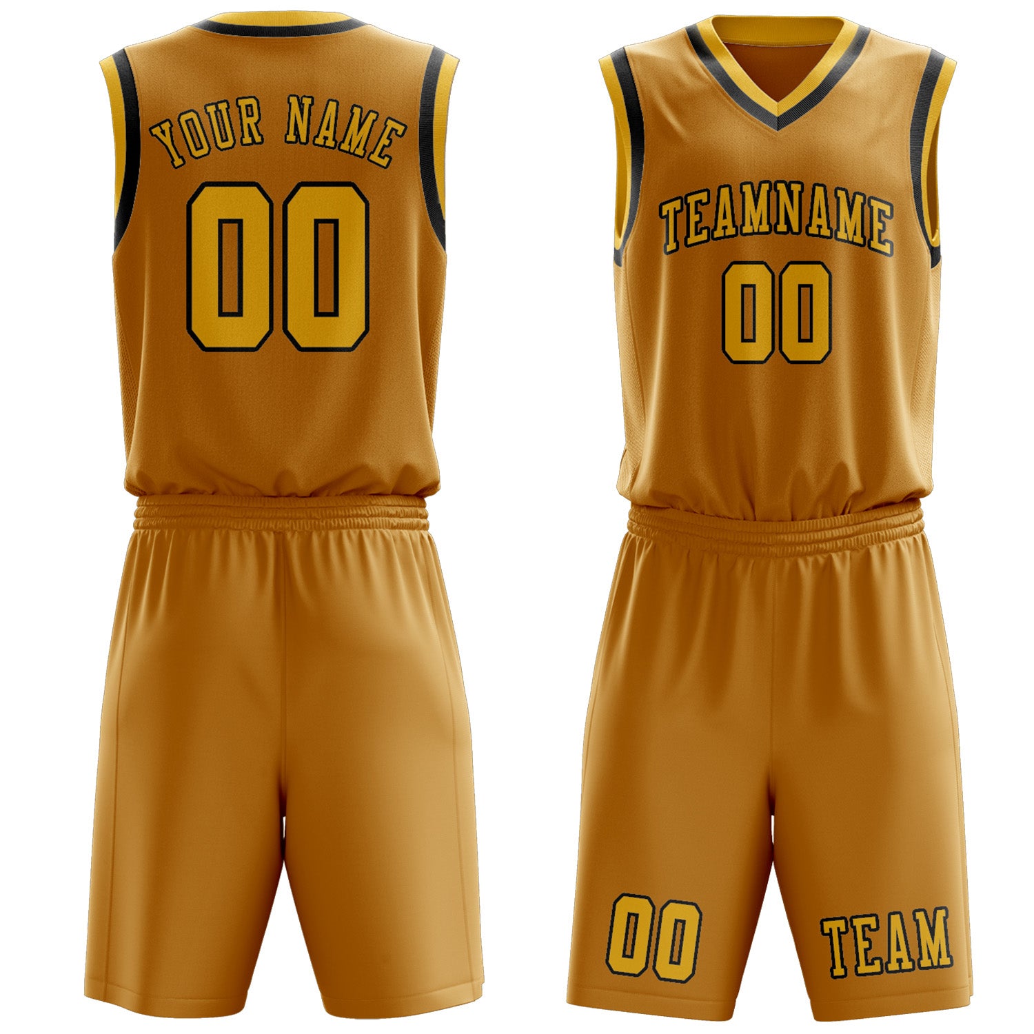 Custom Yellow Gold Basketball Set