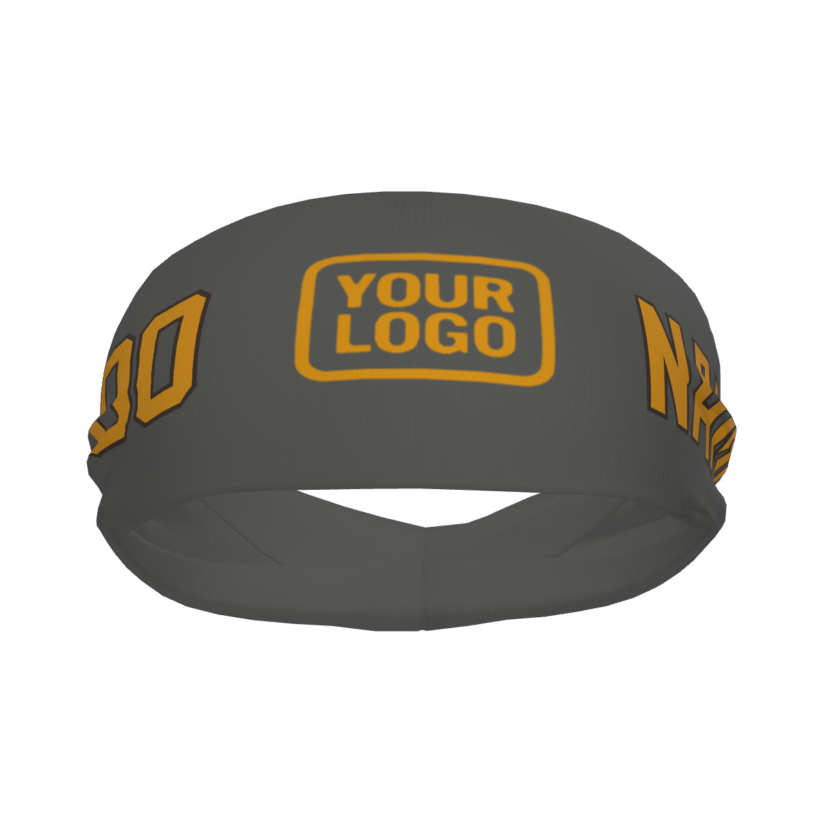 Custom Dark Grey Yellow Sports headband