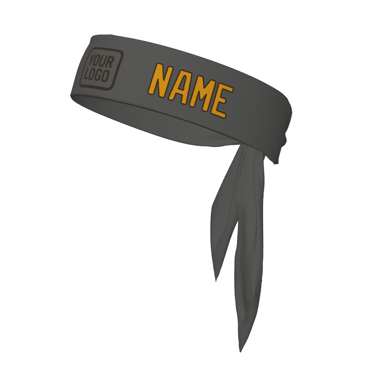 Custom Dark Grey Yellow Headband