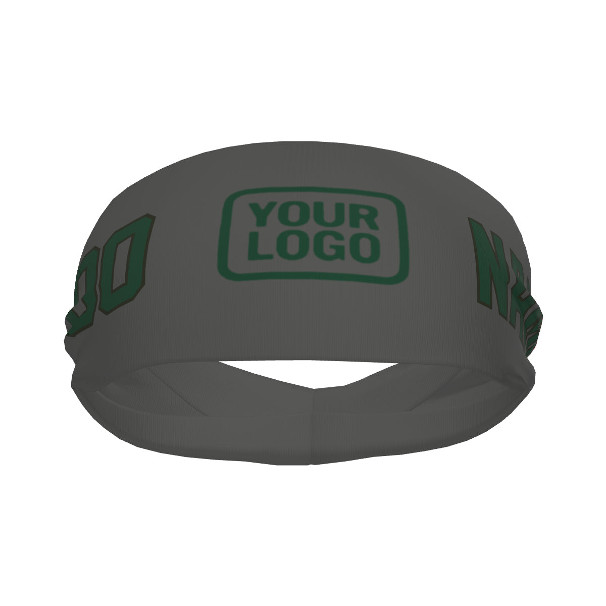 Custom Dark Grey Green Sports headband