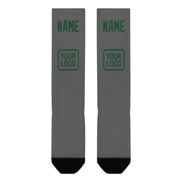 Custom Dark Grey Green Knee-High Sock