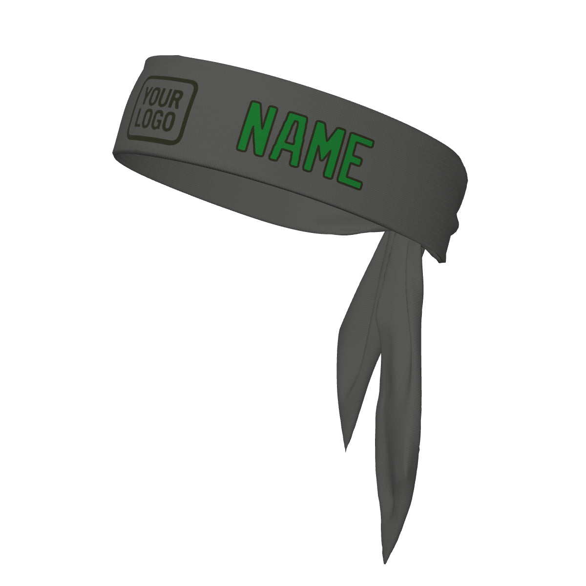 Custom Dark Grey Emerald Green Headband