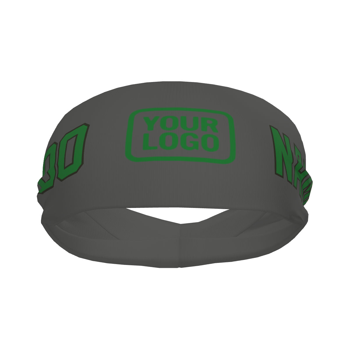 Custom Dark Grey Emerald Green Sports headband