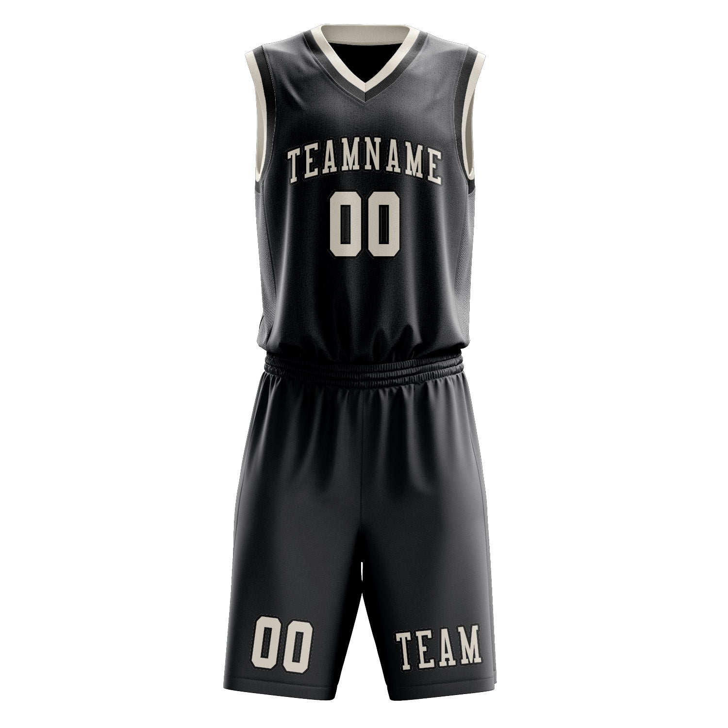 Custom Dark Grey Cream Basketball Set