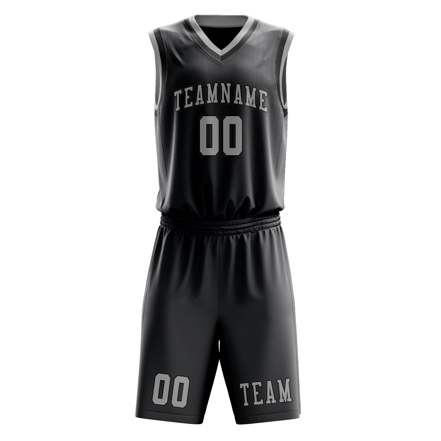 Custom Dark Grey Gray Basketball Set