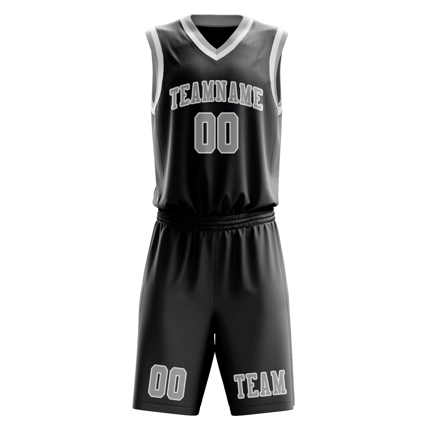 Custom Dark Grey Gray Basketball Set