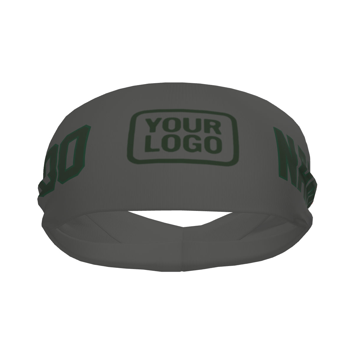 Custom Dark Grey Dark Green Sports headband