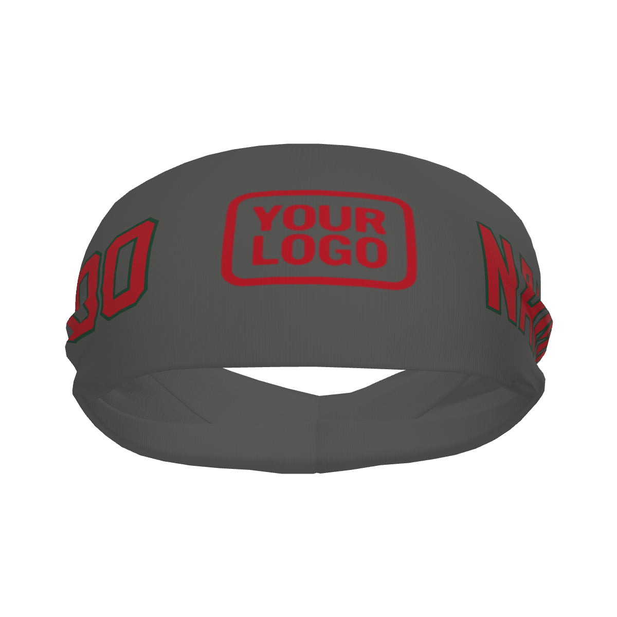 Custom Dark Grey Red Sports headband