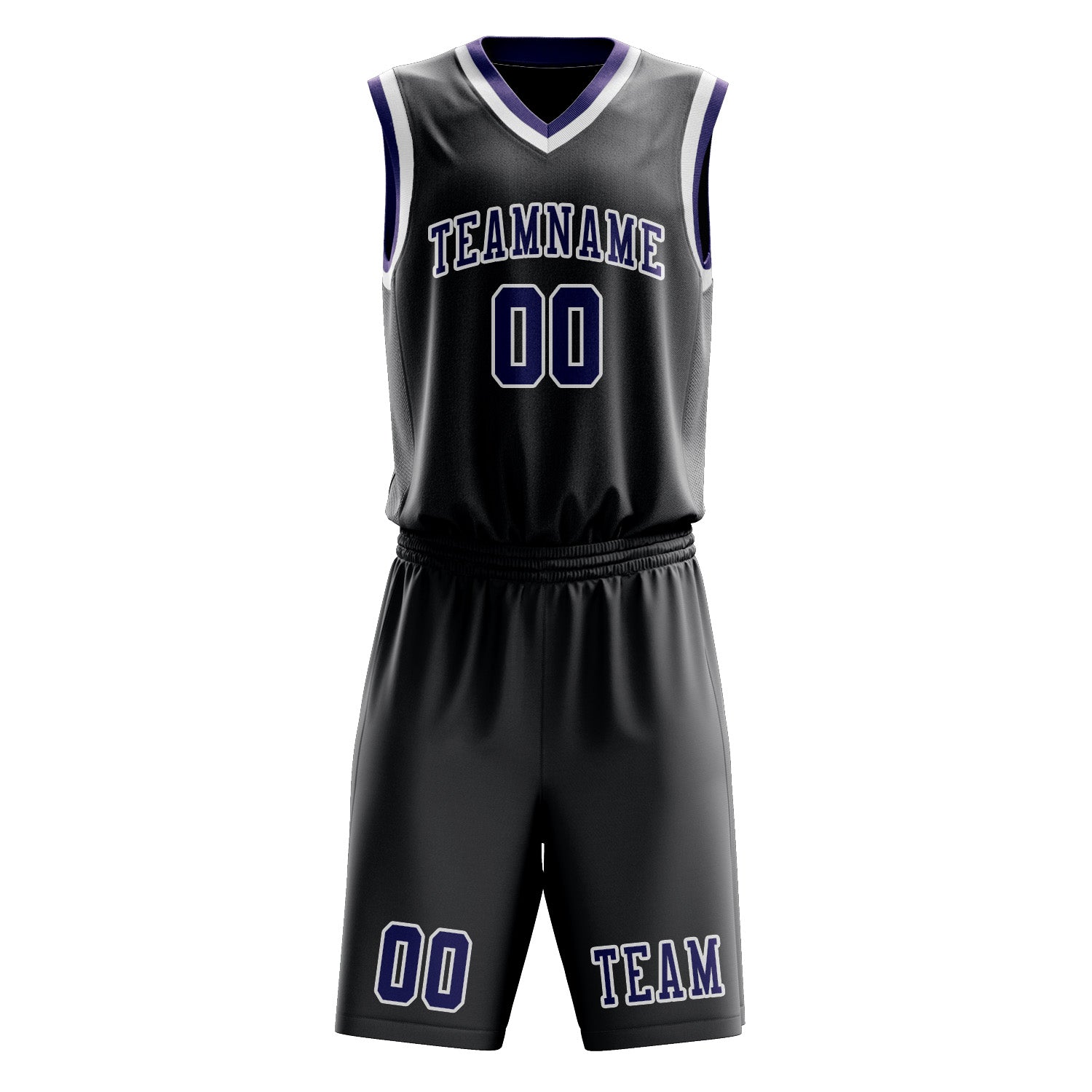 Custom Dark Grey Purple Basketball Set