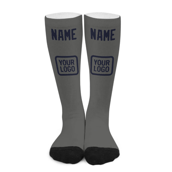 Custom Dark Grey Navy Knee-High Sock