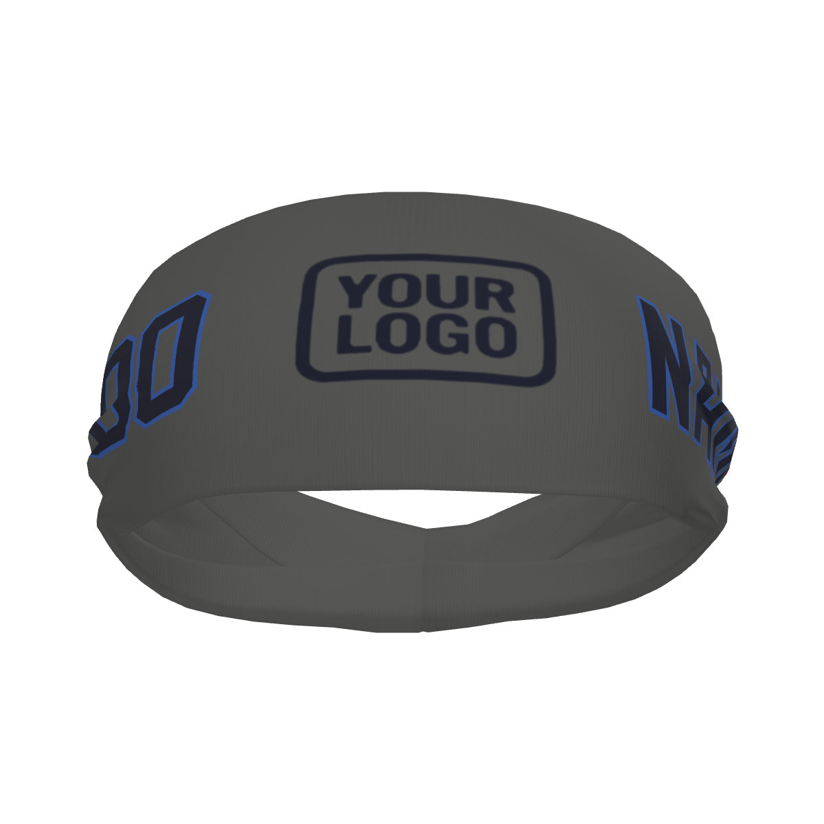 Custom Dark Grey Navy Sports headband