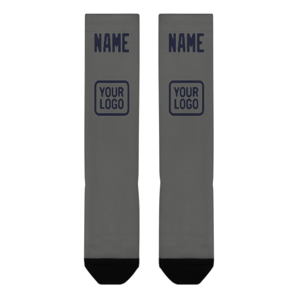 Custom Dark Grey Navy Knee-High Sock