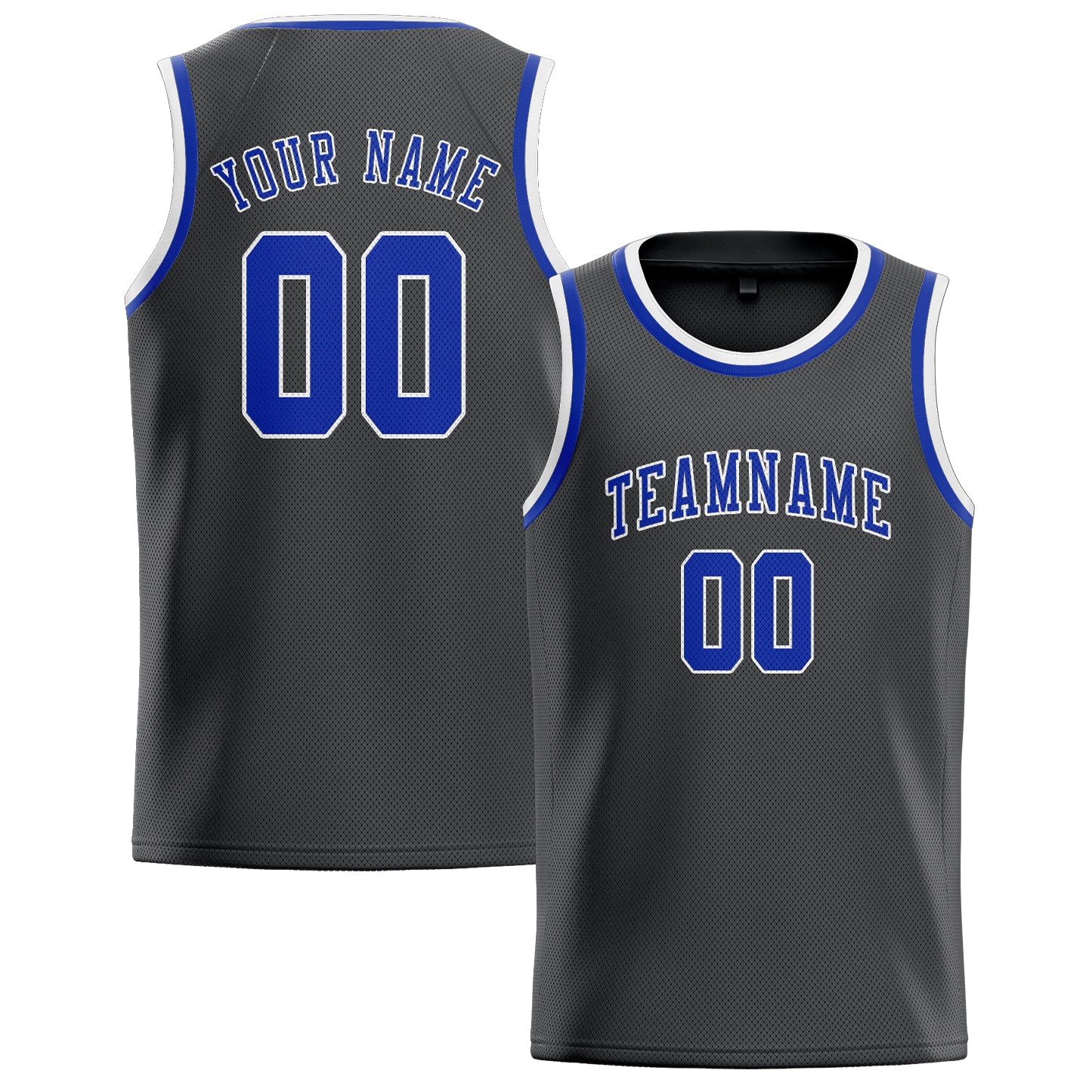 Custom Dark Grey Sky Blue Basketball Jersey