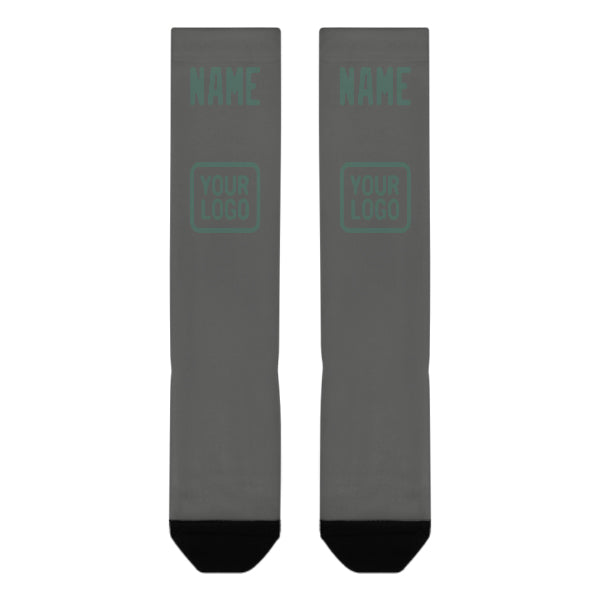 Custom Dark Grey Blue Green Knee-High Sock