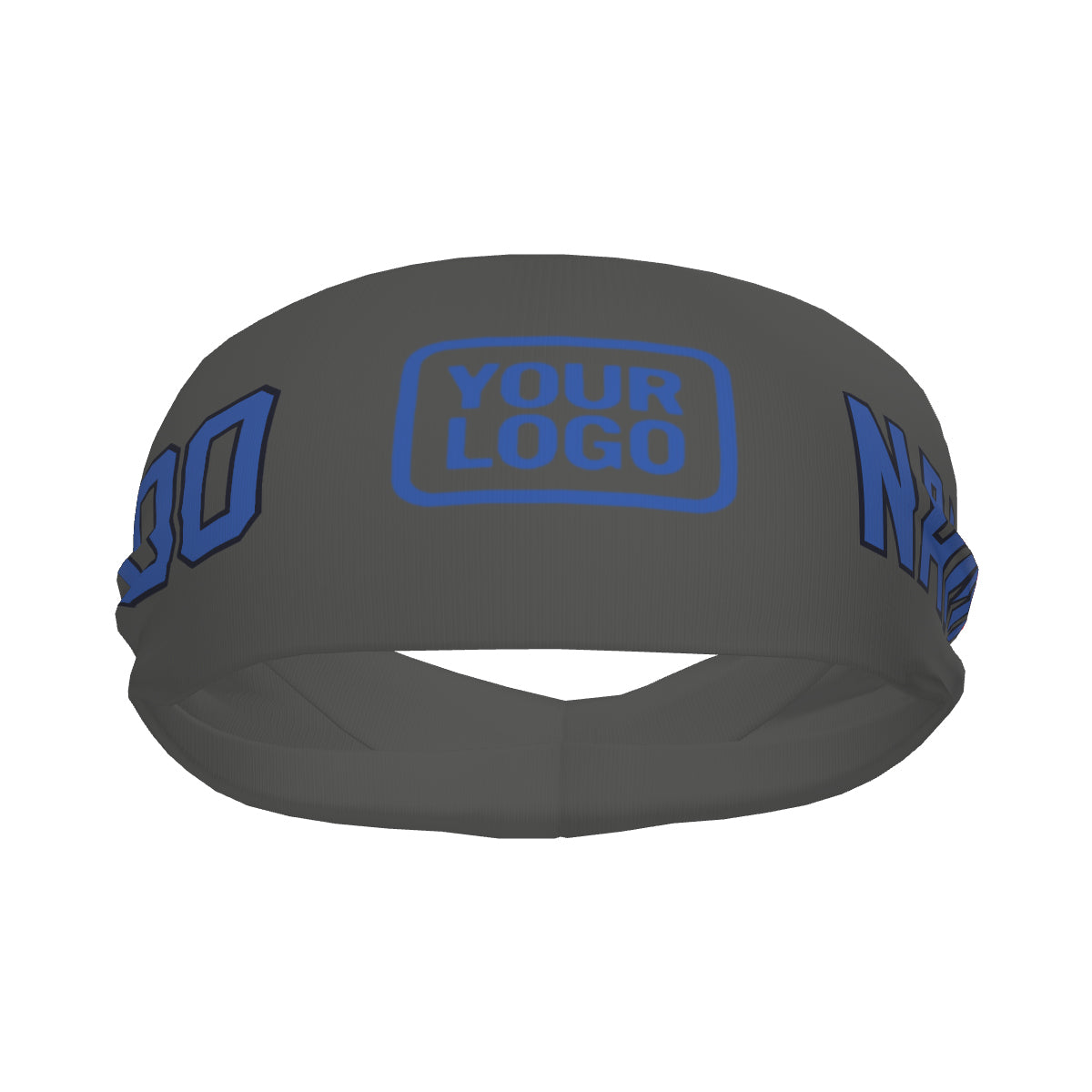 Custom Dark Grey Sky Blue Sports headband